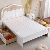 White Wooden Low Clearance Kids Bed with Footboard Image - 5