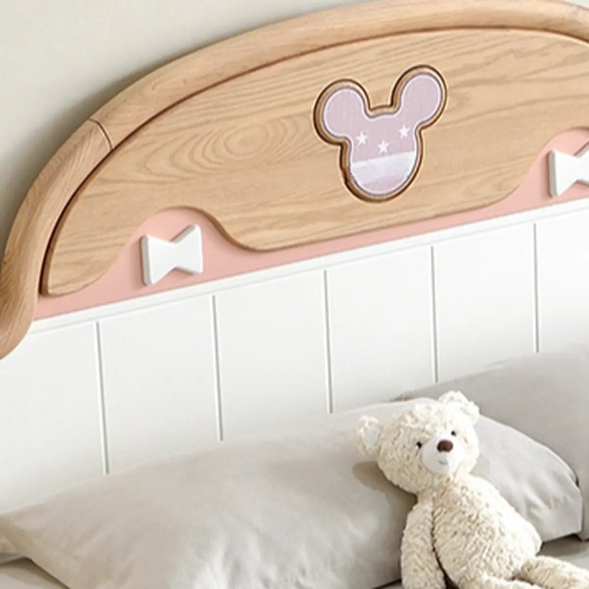 White Wooden Low Clearance Kids Bed with Footboard Image - 7