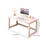 White Wooden Rectangular Metal Sledge Writing Desk Image - 10