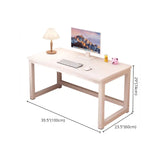 White Wooden Rectangular Metal Sledge Writing Desk Image - 11