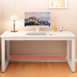 White Wooden Rectangular Metal Sledge Writing Desk Image - 3