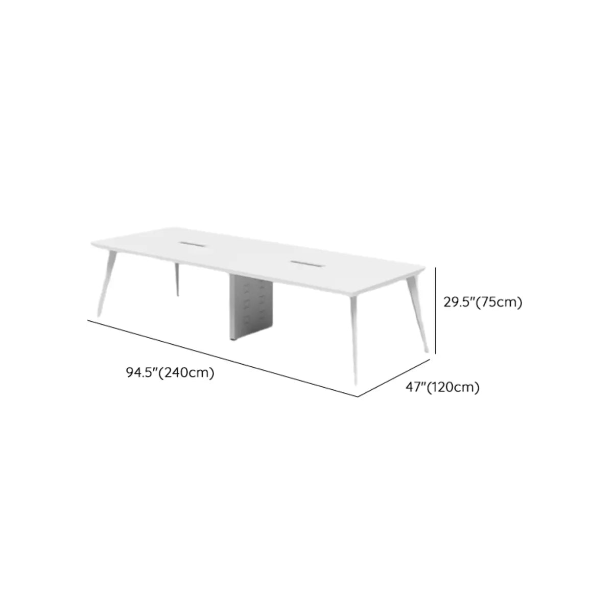 White Wooden Rectangular Multi-person Conference Desk Image - 11