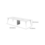 White Wooden Rectangular Multi-person Conference Desk Image - 13