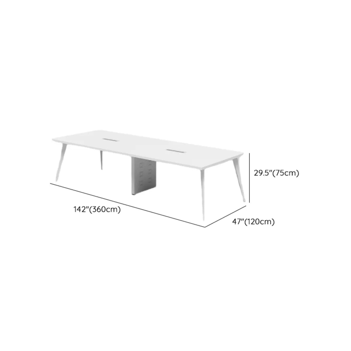 White Wooden Rectangular Multi-person Conference Desk Image - 14