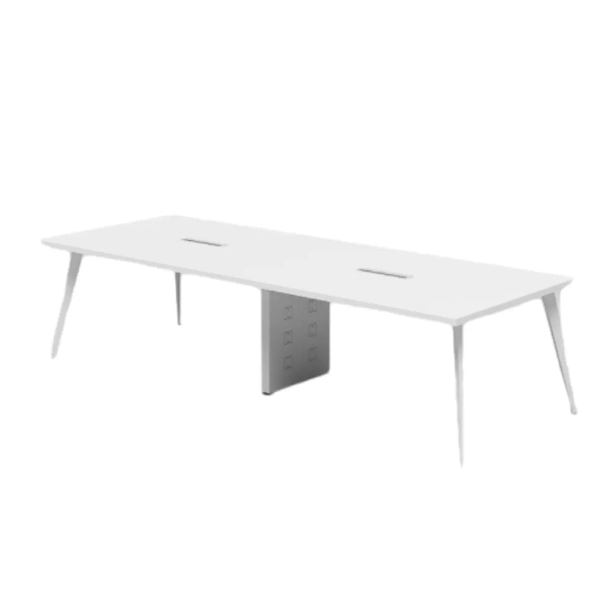 White Wooden Rectangular Multi-person Conference Desk Image - 7