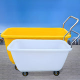 White Yellow Fixed Height Utility Cart with Handle Image - 1