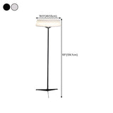 Wide Drum Shade Slim Modern Metal Column Floor Lamp #size