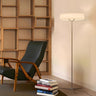 Wide Drum Shade Slim Modern Metal Column Floor Lamp Image - 3