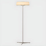 Wide Drum Shade Slim Modern Metal Column Floor Lamp Image - 7