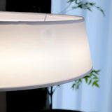 Wide Drum Shade Slim Modern Metal Column Floor Lamp Image - 8