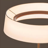 Wide Drum Shade Slim Modern Metal Column Floor Lamp Image - 9