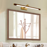 Wood and Gold Cylinder LED Vanity Mirror Light Image - 1