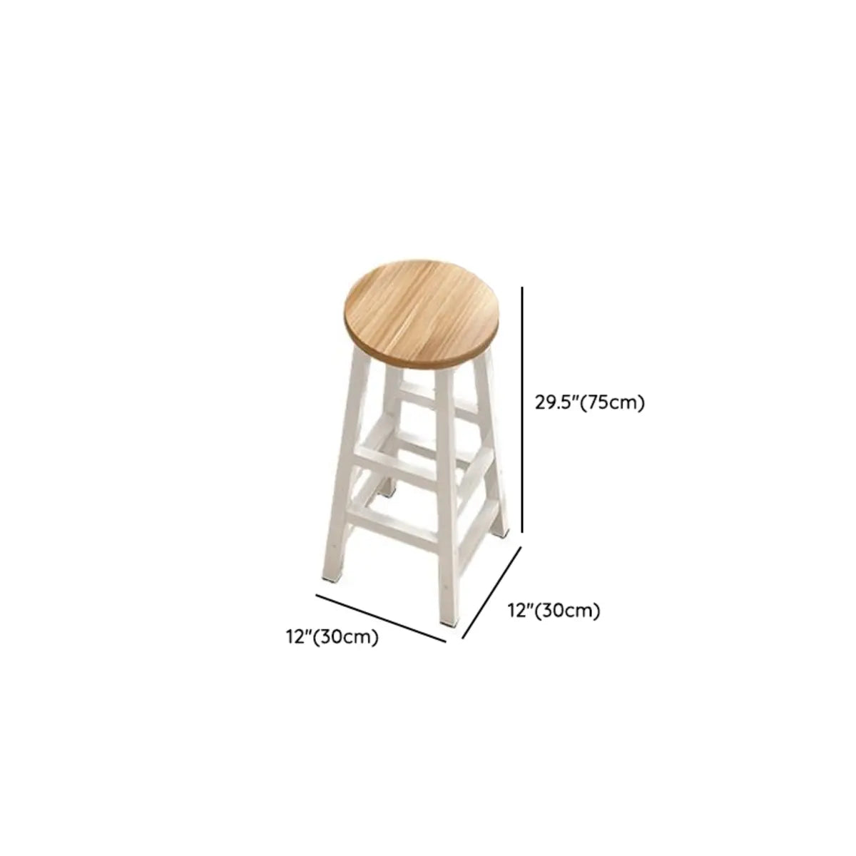 Wood Backless Natural High Fixed Bar Set with Stools Image - 21