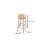 Wood Backless Natural High Fixed Bar Set with Stools Image - 21