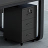 Wood Brown Lateral Rectangle Mobile Filing Cabinet Image - 17