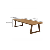 Wood Butcher Block Rectangle Sled Writing Desk for Six Image - 10