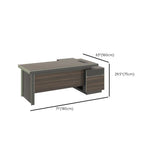 Wood Cabinet Drawers Cable Management Executive Desk Image - 18