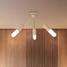 Wood Capsule-Shaped LED Semi-Flush Mount Light 3-Light Image - 1