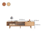 Wood Color Oak Rectangle Enclosed Storage TV Stand Image - 17