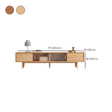 Wood Color Oak Rectangle Enclosed Storage TV Stand Image - 19