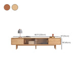 Wood Color Oak Rectangle Enclosed Storage TV Stand Image - 20