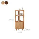 Wood Corner Open Storage Display Cabinet Natural Finish #size