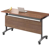 Wood Exterior Shelf Caster T-Shape Double Computer Desk Image - 2