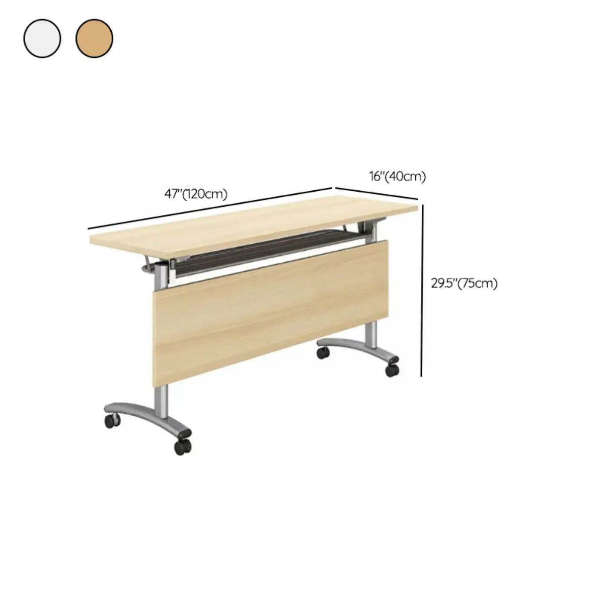 Wood Exterior Shelf Caster T-Shape Double Computer Desk Image - 24