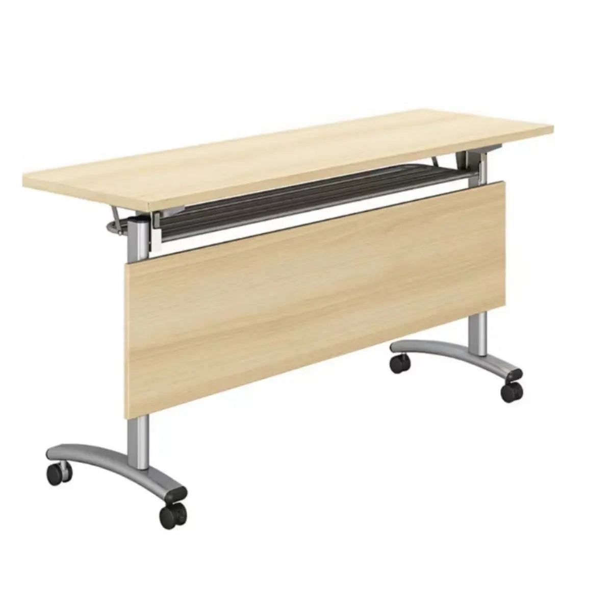 Wood Exterior Shelf Caster T-Shape Double Computer Desk Image - 3