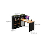 Wood Exterior Shelf Storage Workstation Computer Desk #size