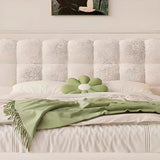 Wood Frame Rectangle Tufted Upholstered Panel Headboard Image - 5