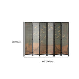 Wood-Green Wild Goose Foldable Bamboo Room Divider Screen #size