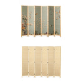 Wood-Green Wild Goose Foldable Bamboo Room Divider Screen Image - 8