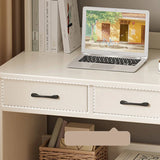 Wood Hutch Shelf Soft Close Drawer Small Computer Desk Image - 8