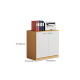 Wood Natural Finish Office Storage Cabinet with Shelves Image - 31