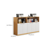 Wood Natural Finish Office Storage Cabinet with Shelves Image - 37