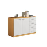 Wood Natural Finish Office Storage Cabinet with Shelves Image - 9