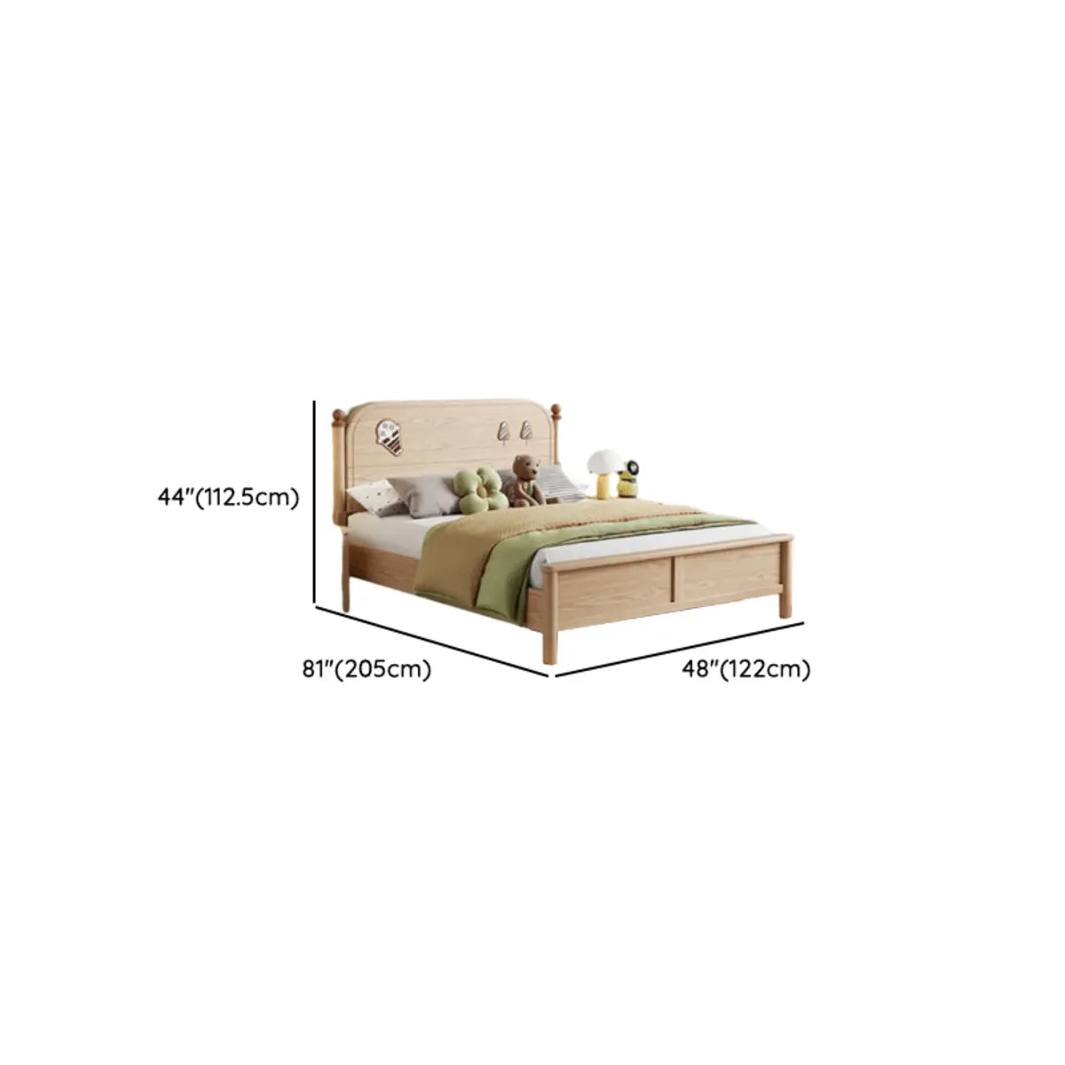 Wood Natural King Storage Included Bed with Headboard Image - 17