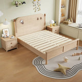 Wood Natural King Storage Included Bed with Headboard Image - 3