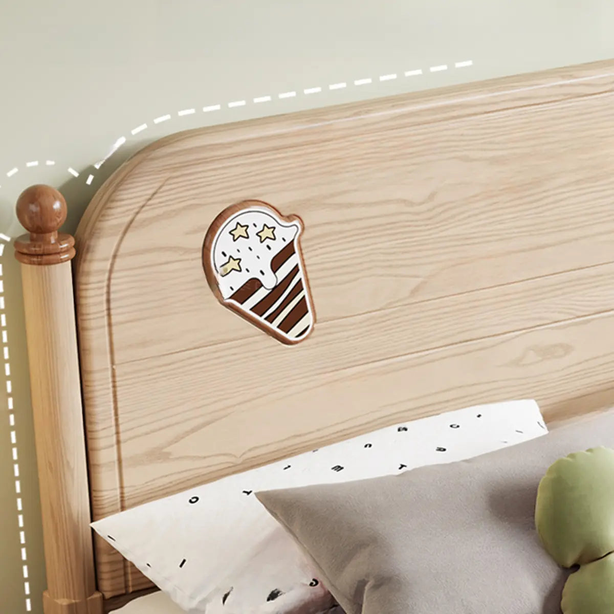 Wood Natural King Storage Included Bed with Headboard Image - 5