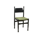 Wood Open Backrest Upholstered Dining Chairs Green Image - 13