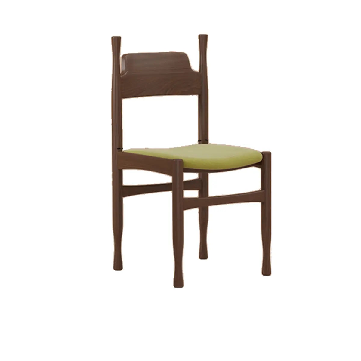 Wood Open Backrest Upholstered Dining Chairs Green Image - 2