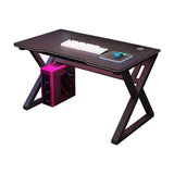 Wood Rectangle Cable Management Trestle Gaming Desk Image - 7