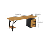 Wood Rectangle Drawers Storage H-Shape Computer desk #size