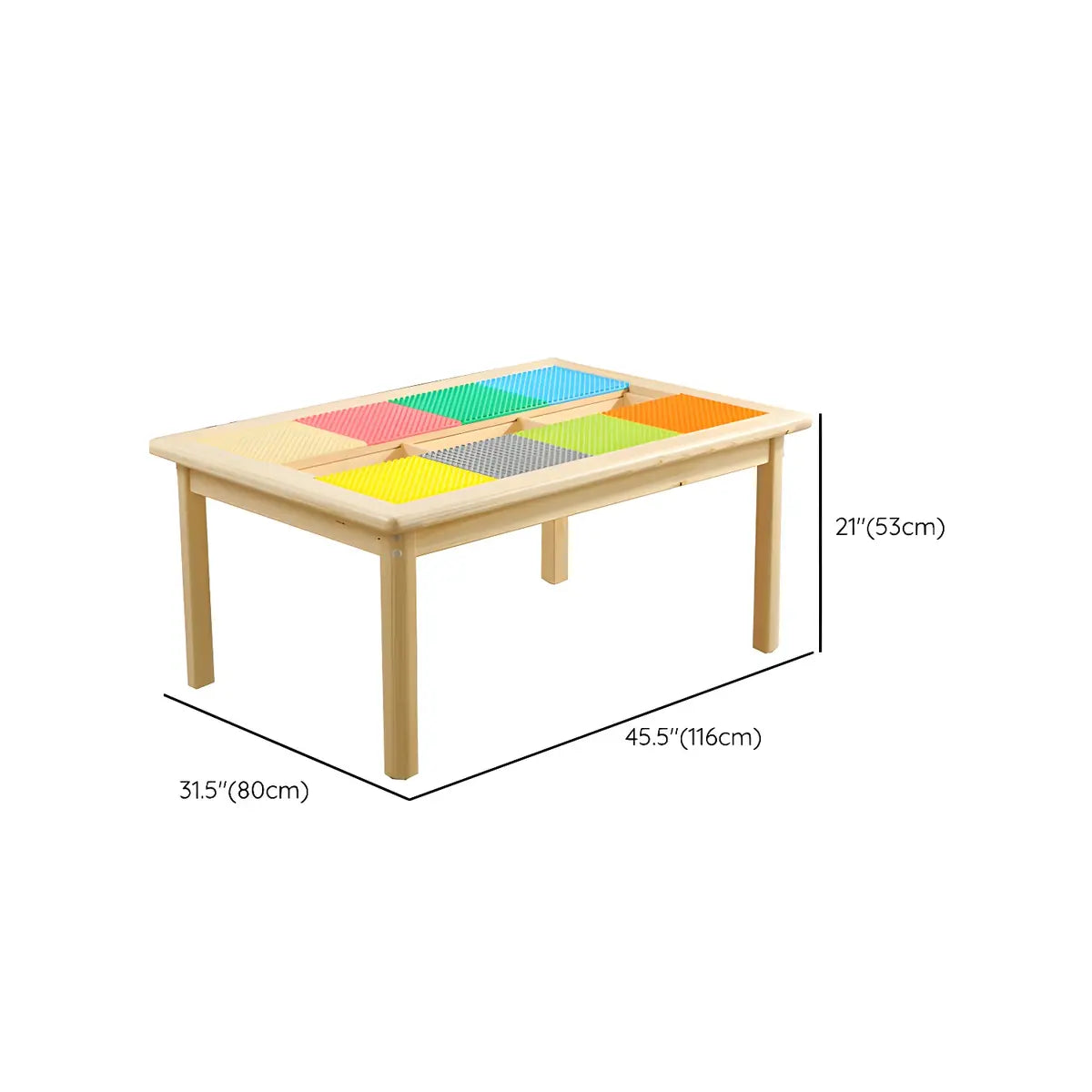 Wood Rectangle Storage Activity Table Chair Set Natural 