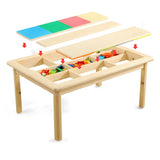 Wood Rectangle Storage Activity Table Chair Set Natural Image - 8