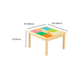 Wood Rectangular Toddler Building Block Table Chair Set #size