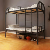 Wood Slat White Iron Headboard and Footboard Bunk Bed Image - 6