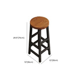 Wood Top Brown Backless Seat Metal Bar Height Dining Set Image - 23