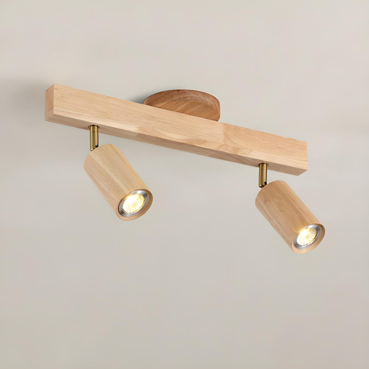 Wood Track Adjustable Semi-Flush Mount Lamp 5-Spotlight Image - 13